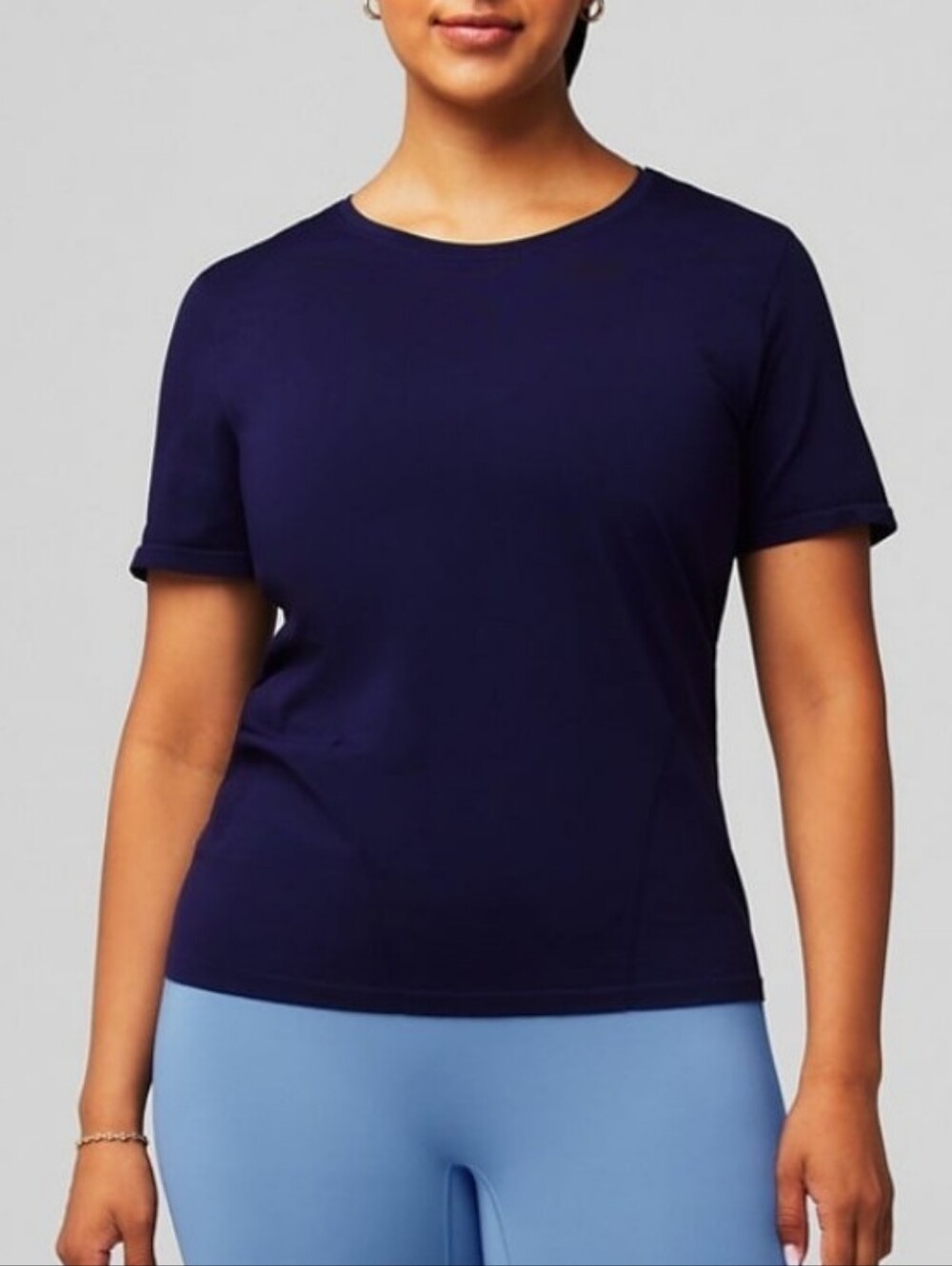 Fabletics Classic Crewneck Short Sleeve Tee - Deep Navy